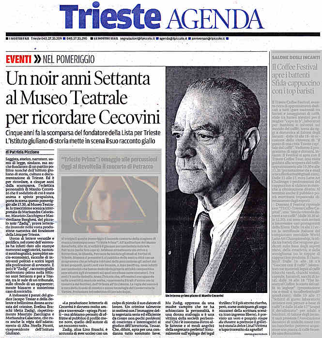Articolo apparso sul Piccolo di Trieste il 6 novembre 2015