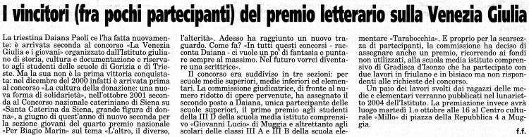 Commento del PICCOLO del 29 settembre 2002